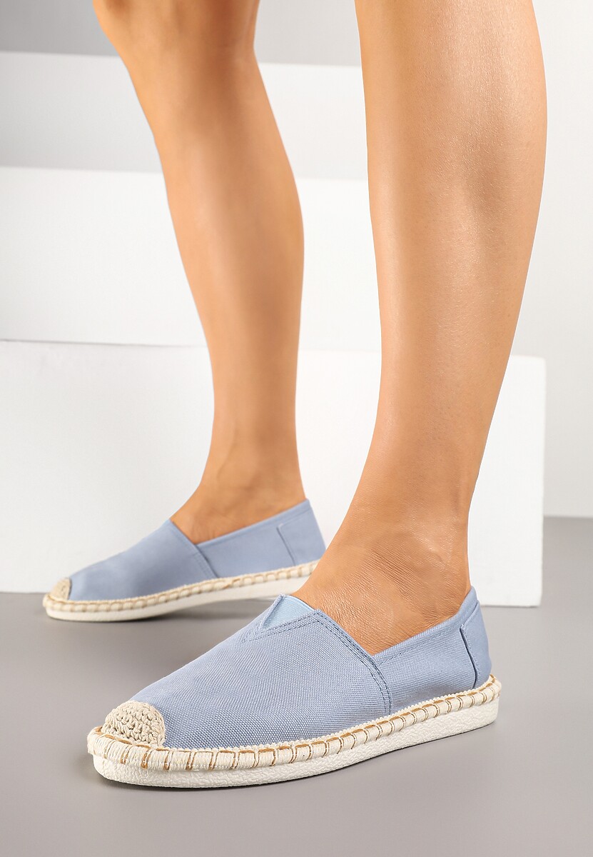 Jasnoniebieskie Wsuwane Espadryle Ozdobione Przeszyciami Baliris 1