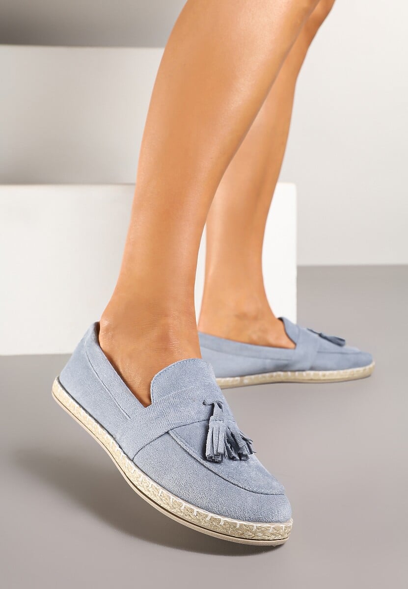 Jasnoniebieskie Espadryle przed Kostkę z Ozdobnymi Chwostami Marilsa 1