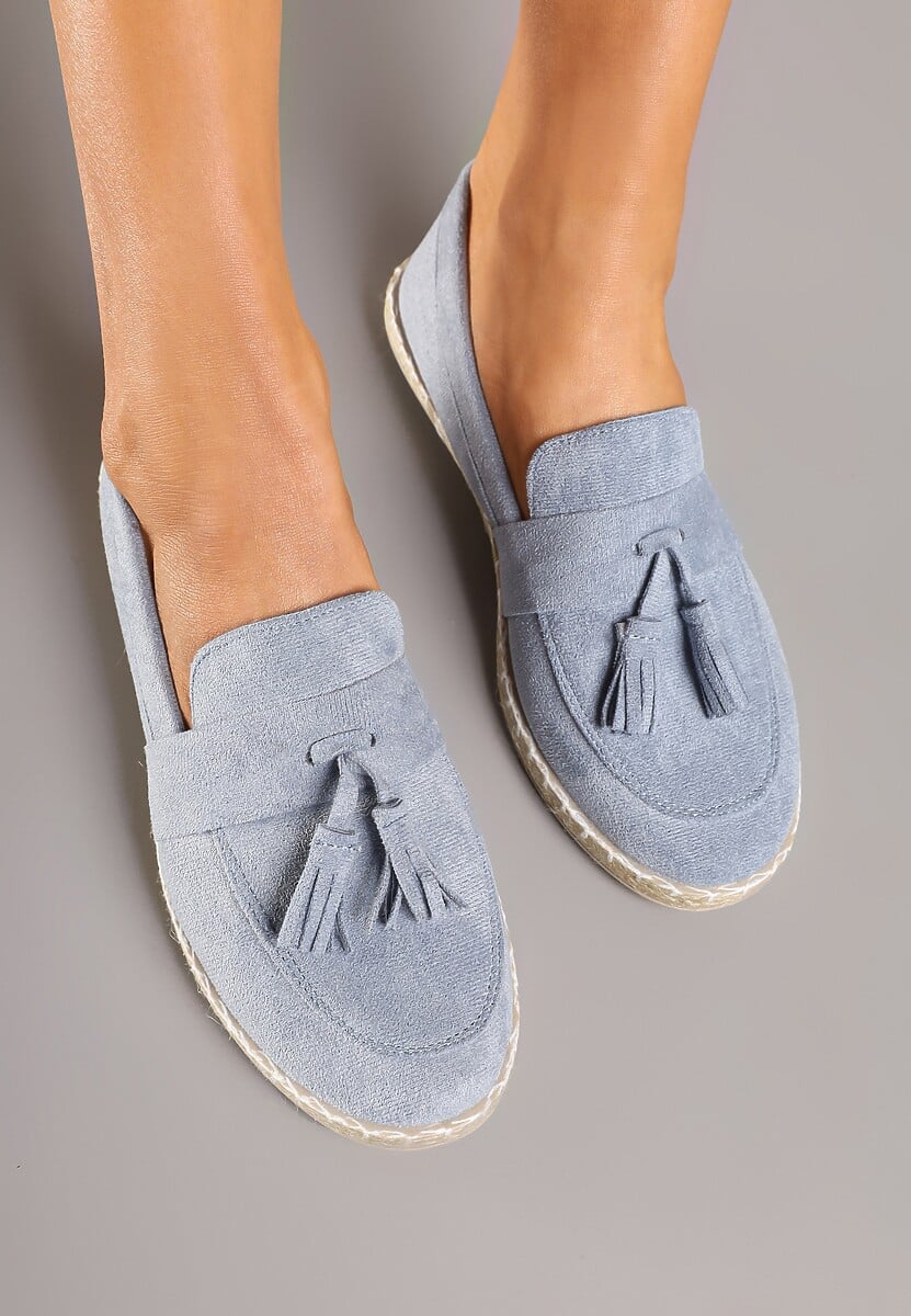 Jasnoniebieskie Espadryle przed Kostkę z Ozdobnymi Chwostami Marilsa 3