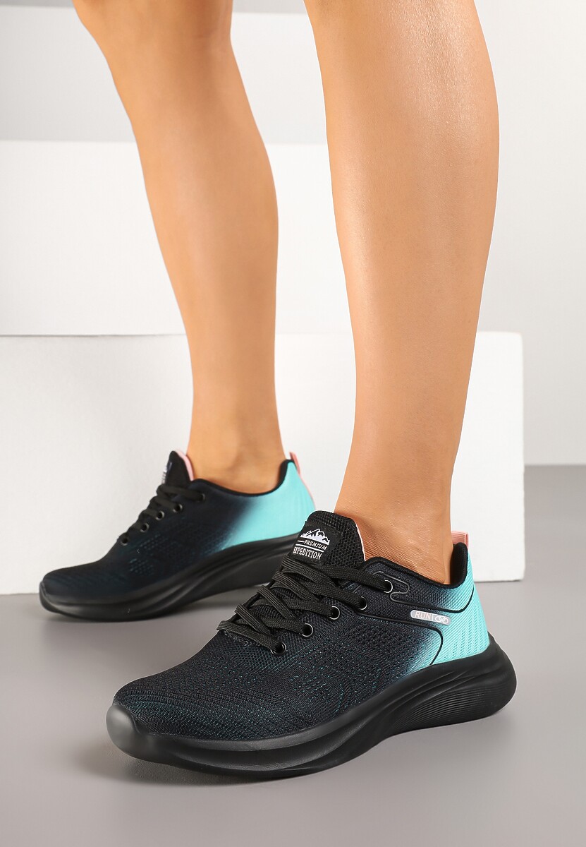 Pantofi sport Elanielia Negru cu verde mentă 2