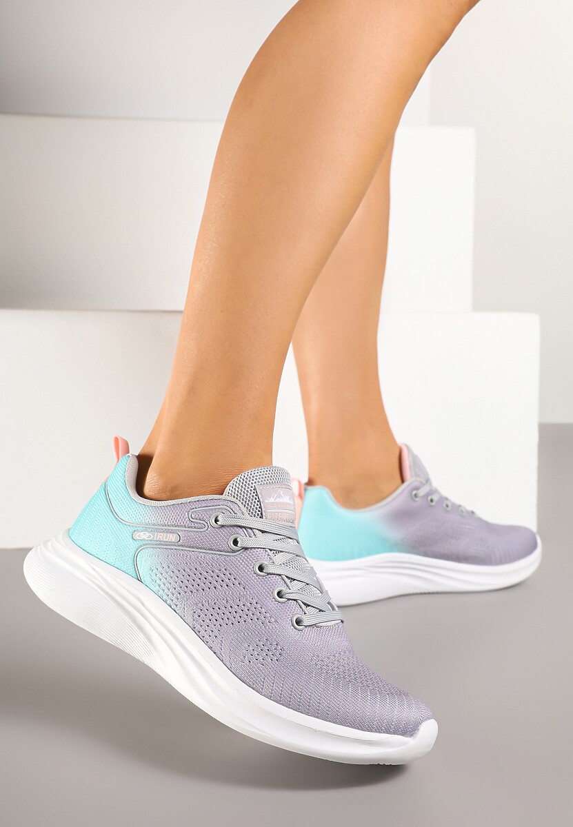 Pantofi sport Elanielia Gri cu verde mentă 1