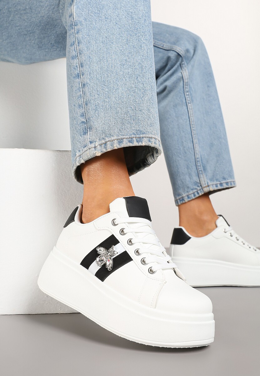 Sneakers Ommea Alb cu negru 1