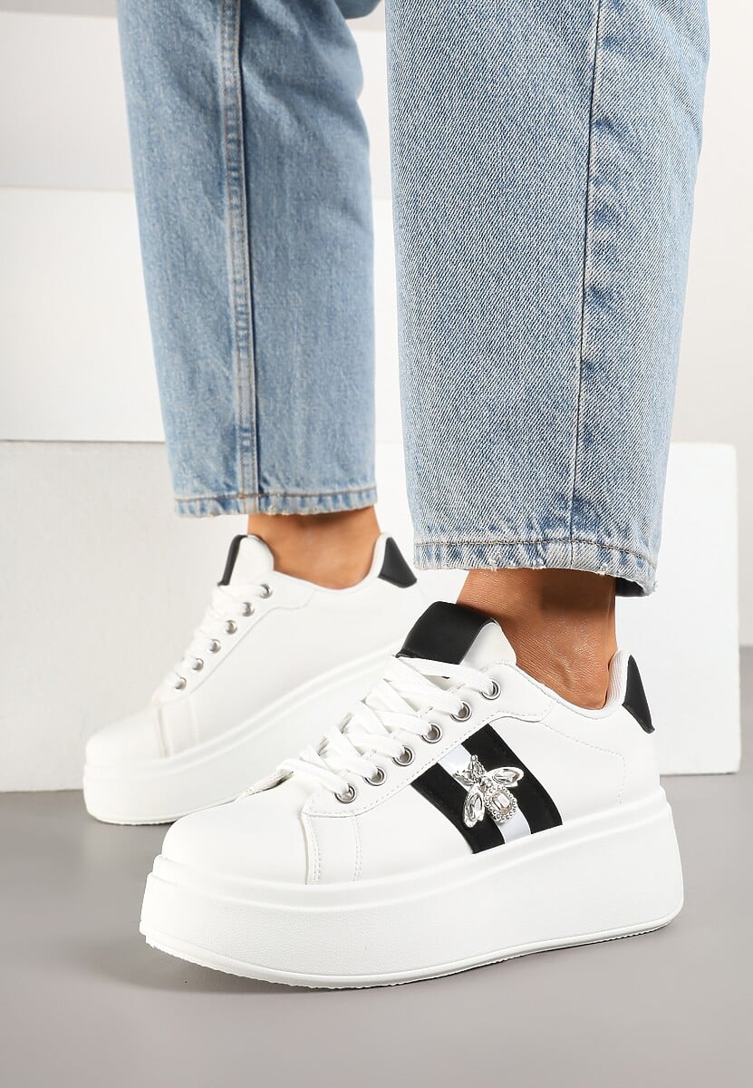 Sneakers Ommea Alb cu negru 2