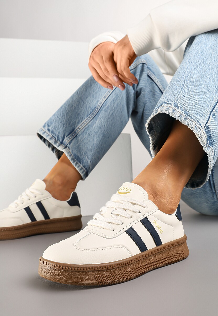Sneakers Wenilan Bej cu bleumarin 1