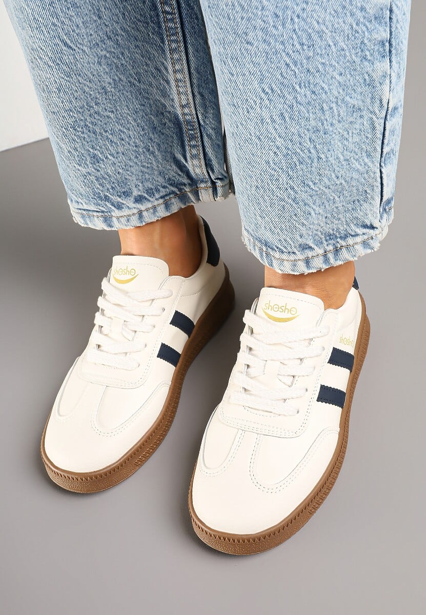 Sneakers Wenilan Bej cu bleumarin 3