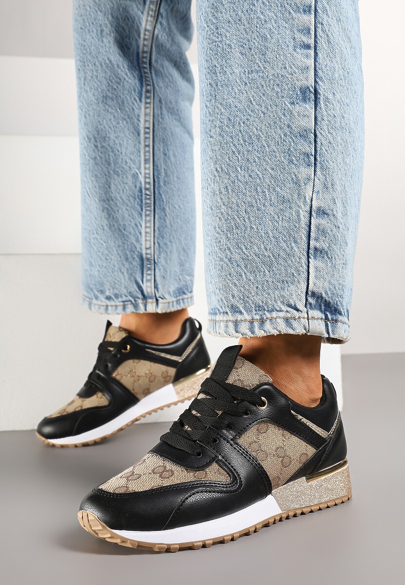 Sneakers Soltia Negru cu maro 3