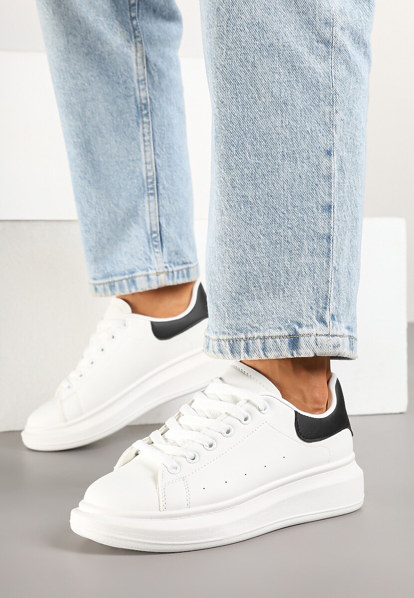 Sneakers Elanireth Alb cu negru 2