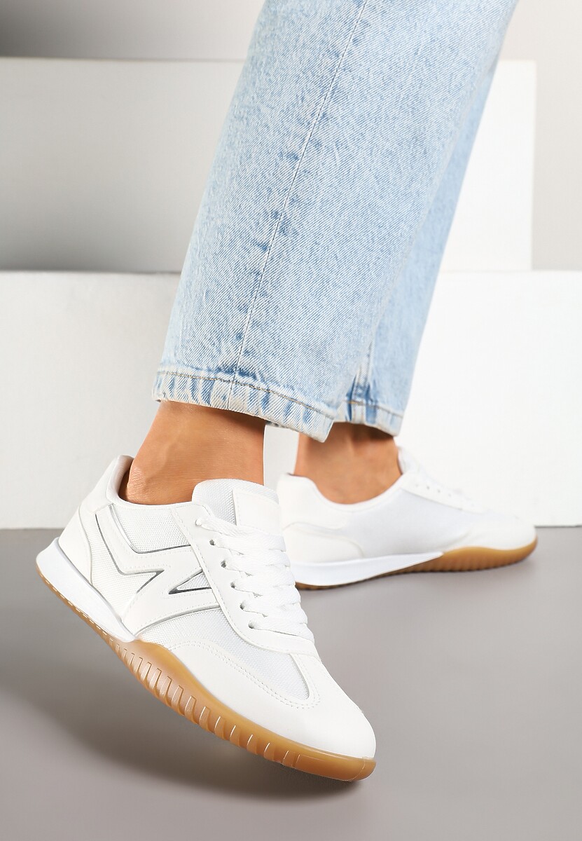 Białe Sneakersy Klasyczne Tenisówki Istia 2