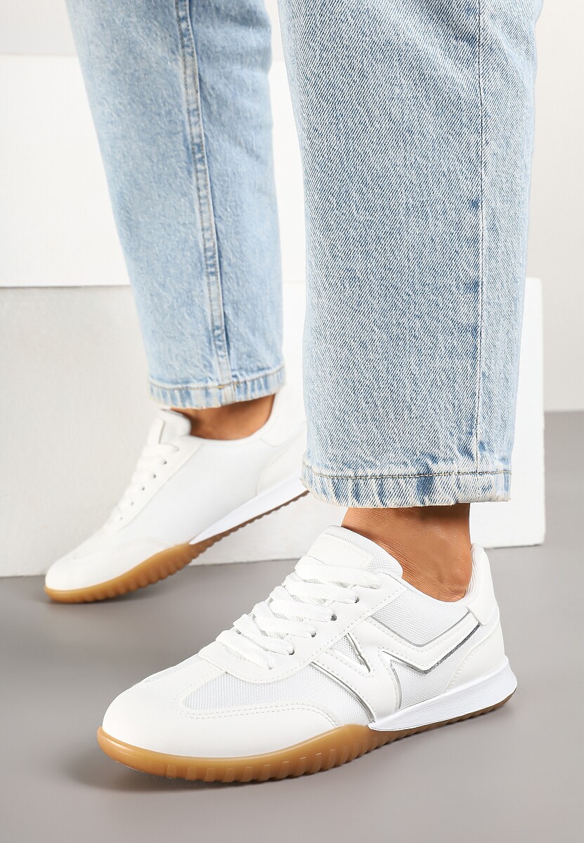 Białe Sneakersy Klasyczne Tenisówki Istia 3