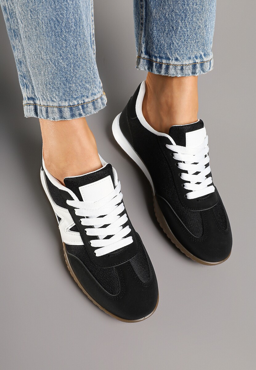 Czarne Sneakersy Klasyczne Tenisówki Istia 3