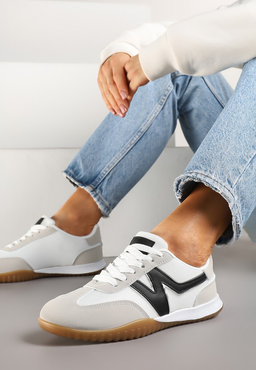 Szaro-Czarne Sneakersy Klasyczne Tenisówki Istia 1