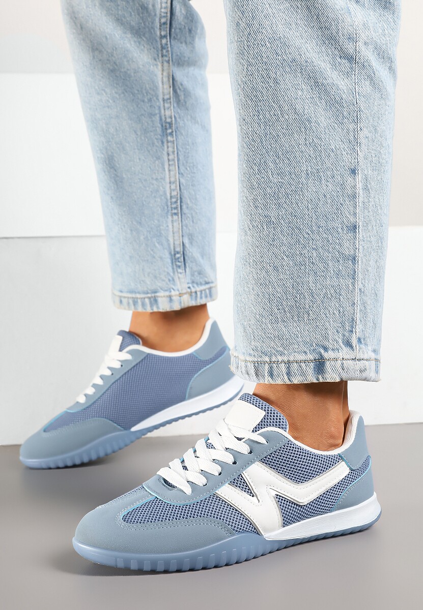 Niebieskie Sneakersy Klasyczne Tenisówki Istia 2