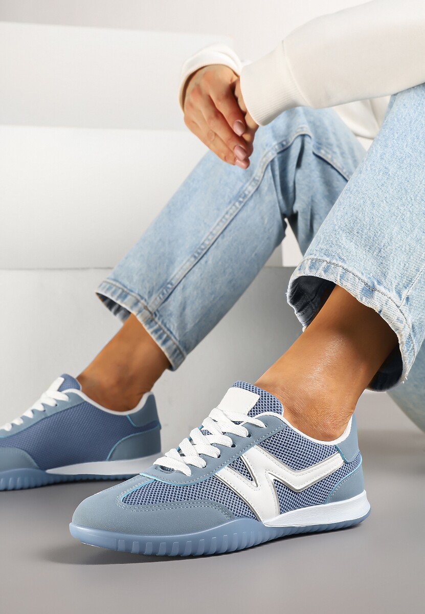 Niebieskie Sneakersy Klasyczne Tenisówki Istia 3