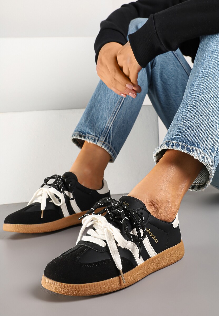 Sneakers Zarinoa Negri cu bej 1
