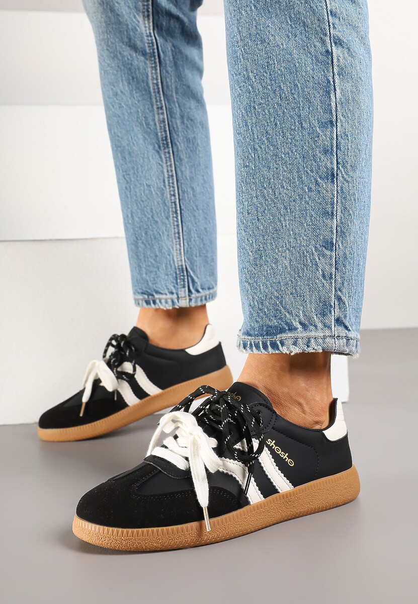 Sneakers Zarinoa Negri cu bej 2