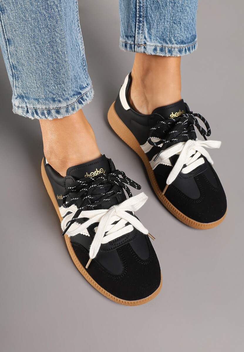 Sneakers Zarinoa Negri cu bej 3
