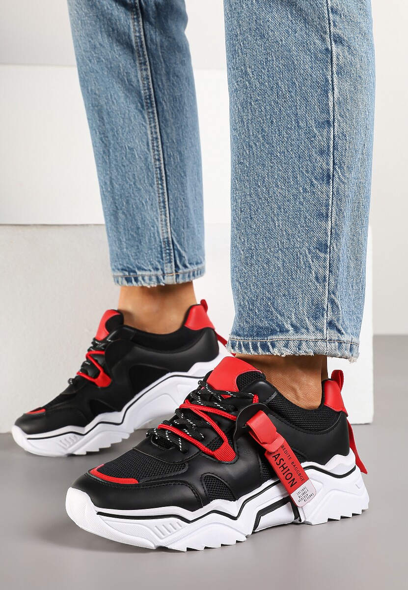 Sneakers Taneril Negru cu roșu 1