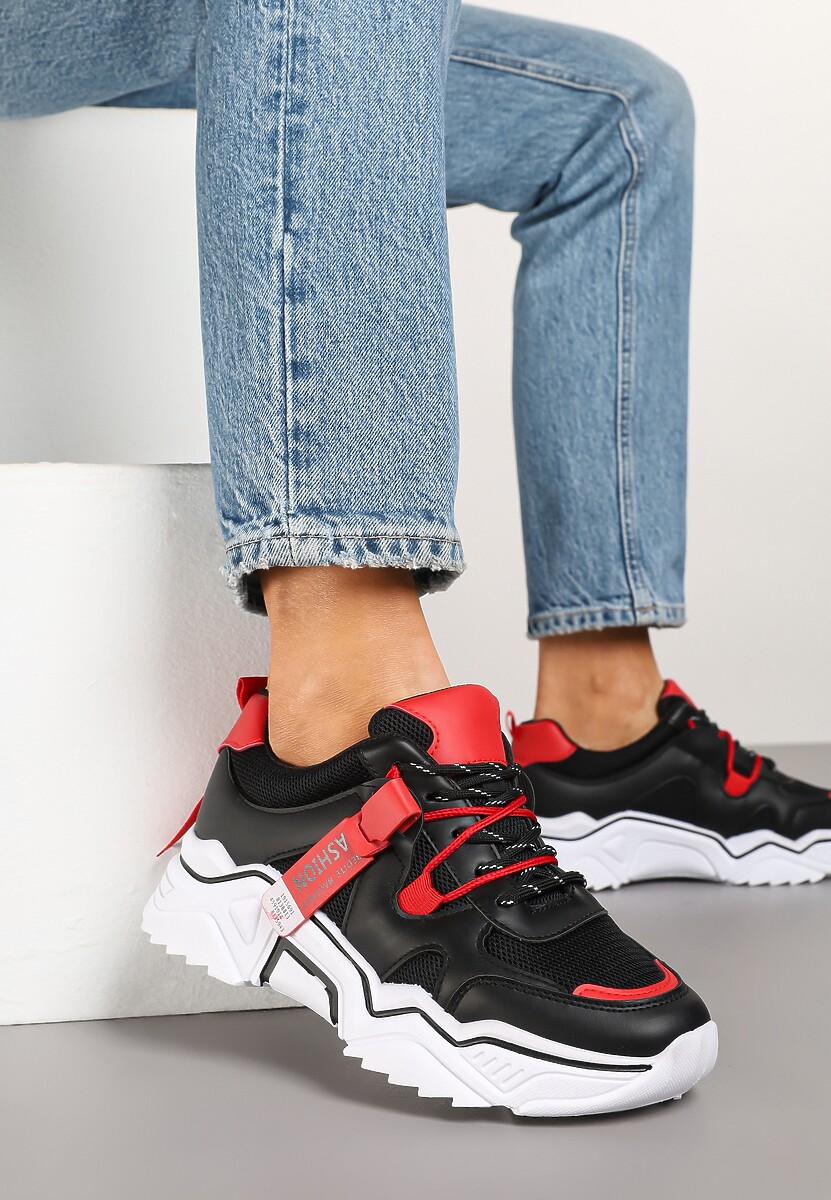 Sneakers Taneril Negru cu roșu 2