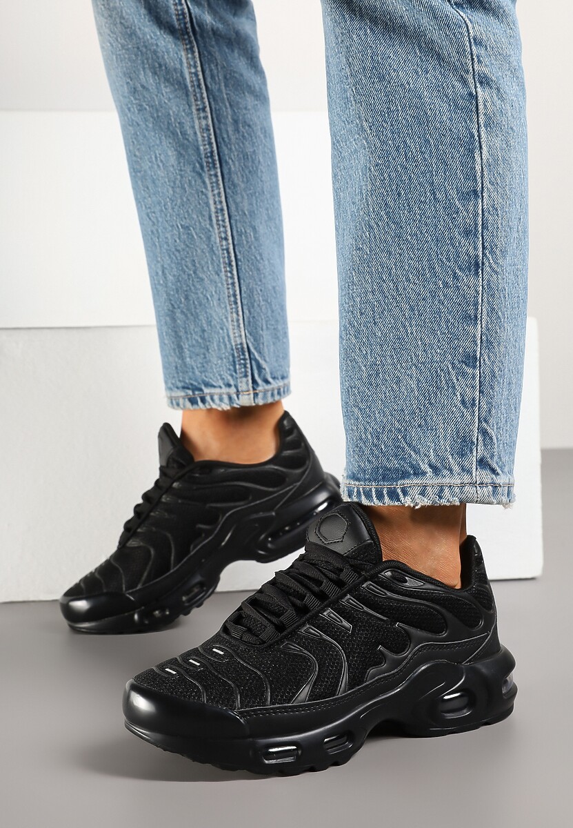 Czarne Buty Sportowe Sneakersy z Geometrycznym Tłoczeniem Vulinea 3