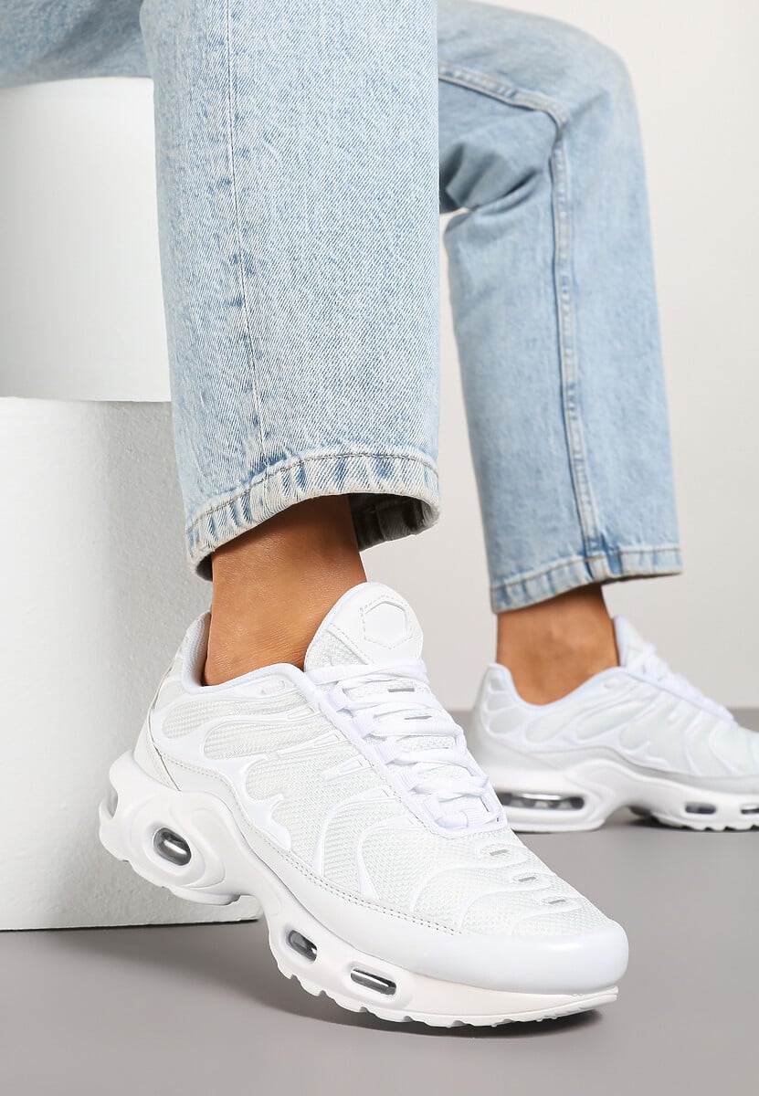 Białe Buty Sportowe Sneakersy z Geometrycznym Tłoczeniem Vulinea 1