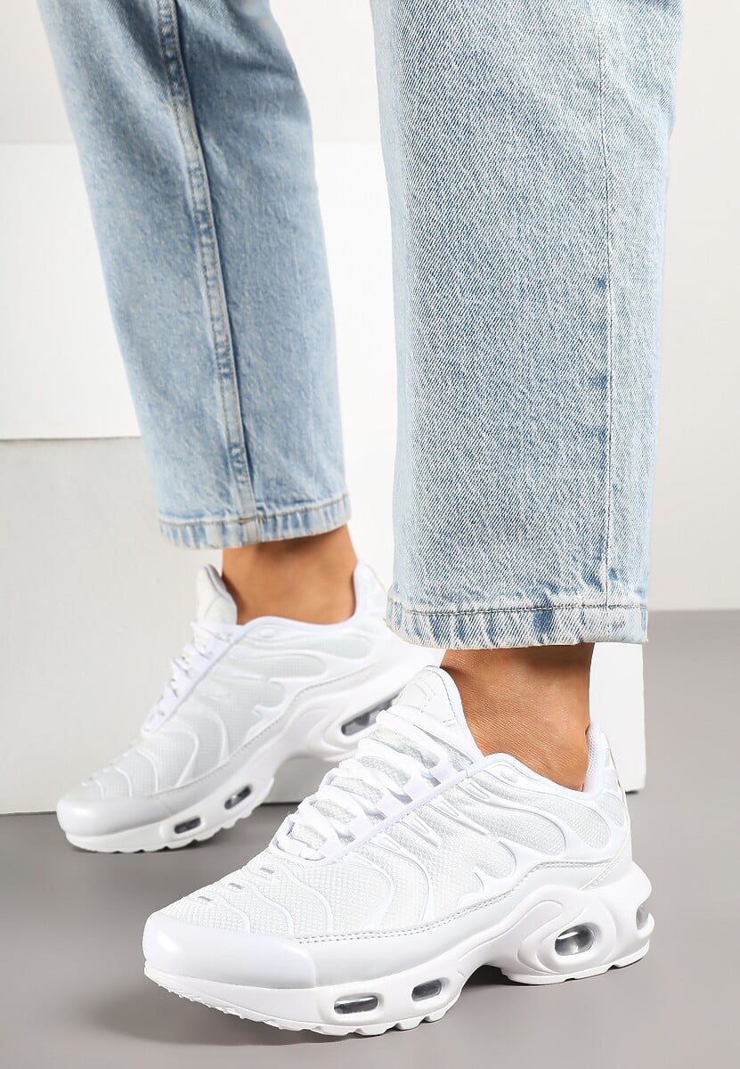 Białe Buty Sportowe Sneakersy z Geometrycznym Tłoczeniem Vulinea 2