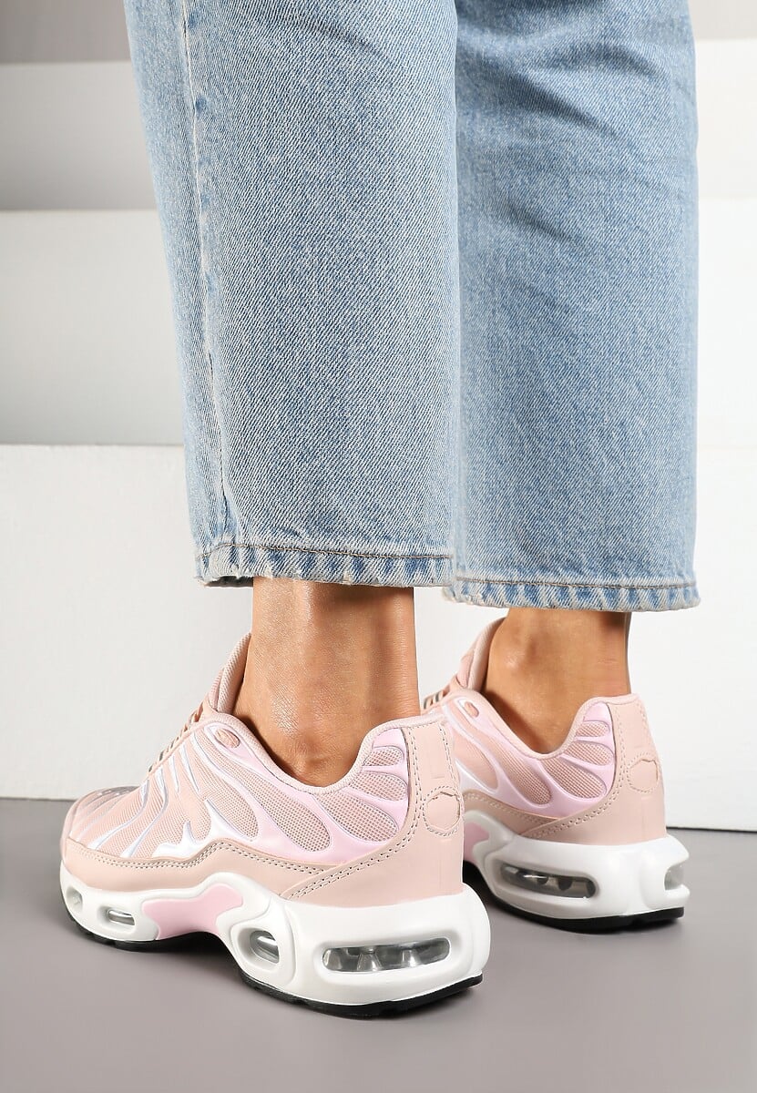 Jasnoróżowe Buty Sportowe Sneakersy z Geometrycznym Tłoczeniem Vulinea 3