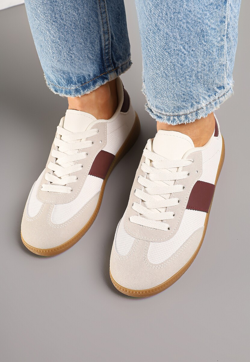 Beżowo-Bordowe Sneakersy Tenisówki w Kultowym Stylu Neolithaen 3