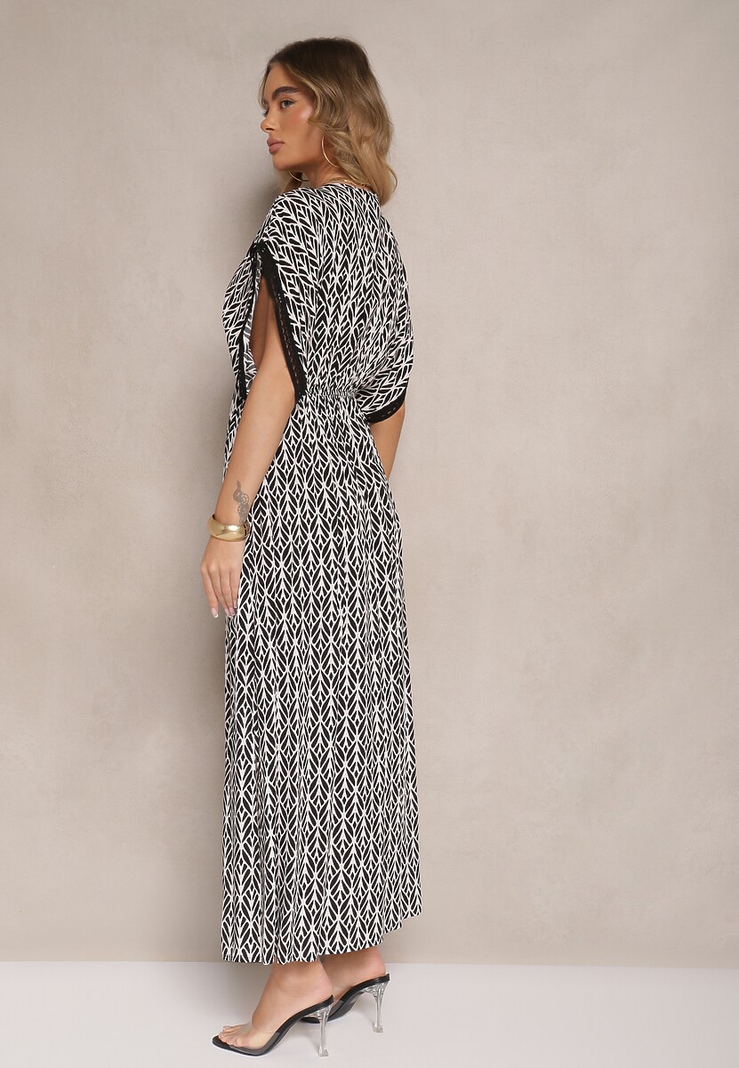Rochie Lanadria Neagră cu alb 3