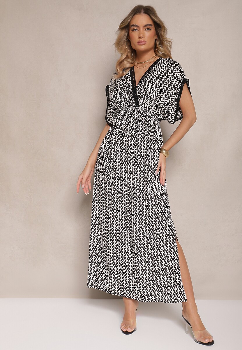 Rochie Lanadria Neagră cu alb 1