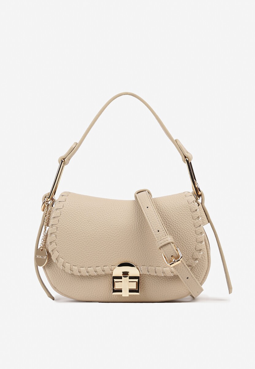 Beżowa Torebka Typu Bagietka z Dołączonym Paskiem Crossbody Nanoria 1