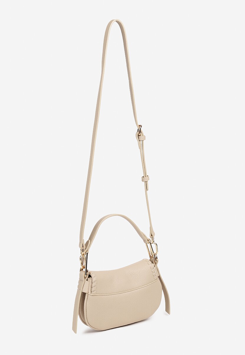 Beżowa Torebka Typu Bagietka z Dołączonym Paskiem Crossbody Nanoria 2