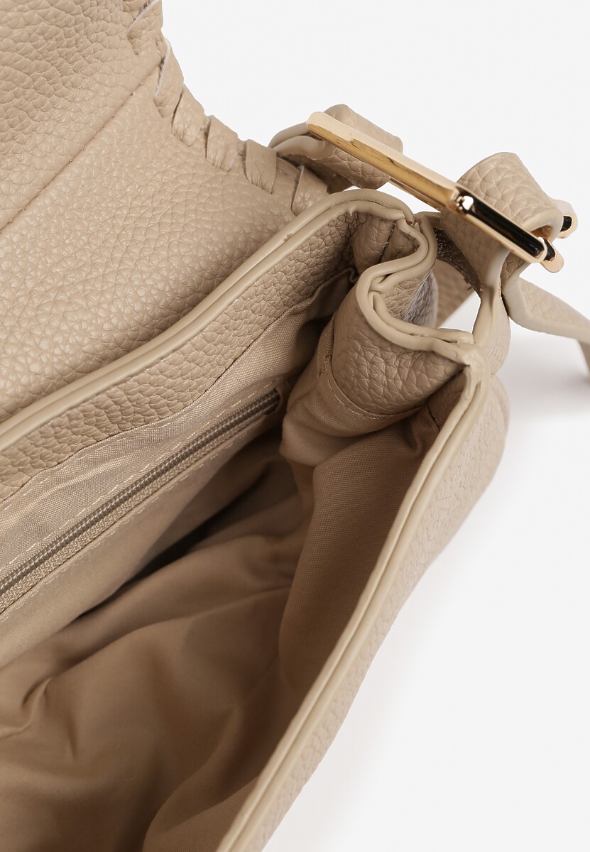 Beżowa Torebka Typu Bagietka z Dołączonym Paskiem Crossbody Nanoria 3