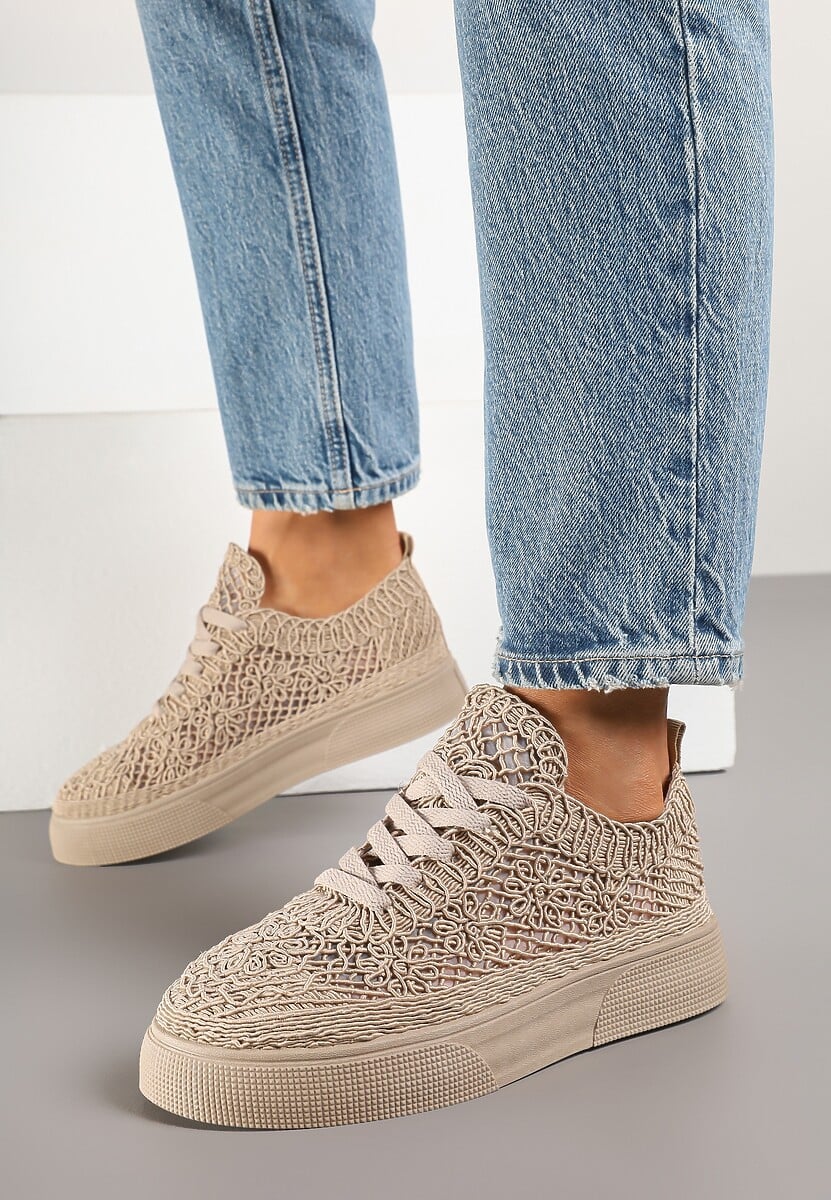 Sneakers Nanessia Bej închis 1