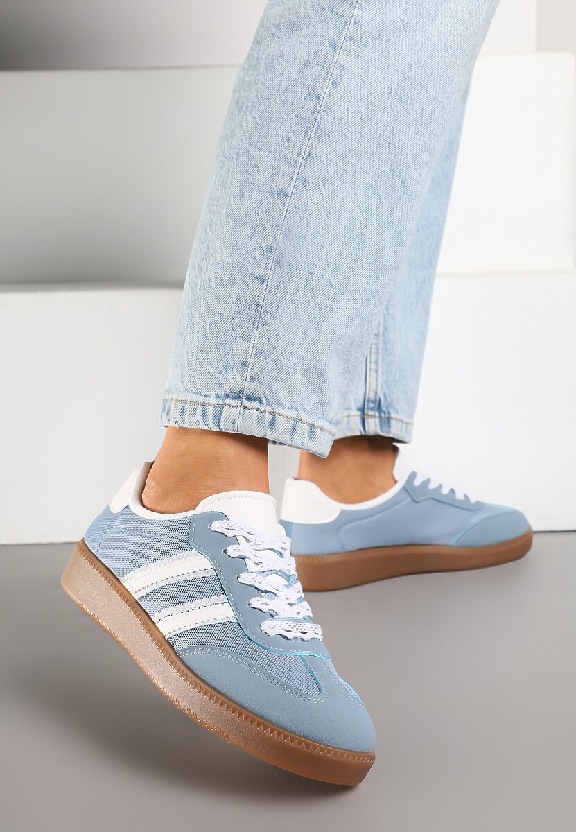 Niebieskie Sneakersy Tenisówki z Przeszyciami Lurivia 2