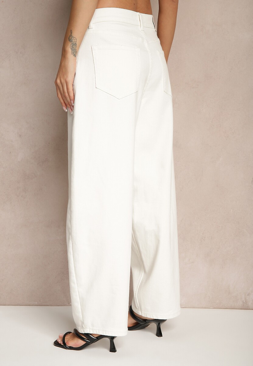 Białe Jeansy Balloon Fit High Waist Amirins 3