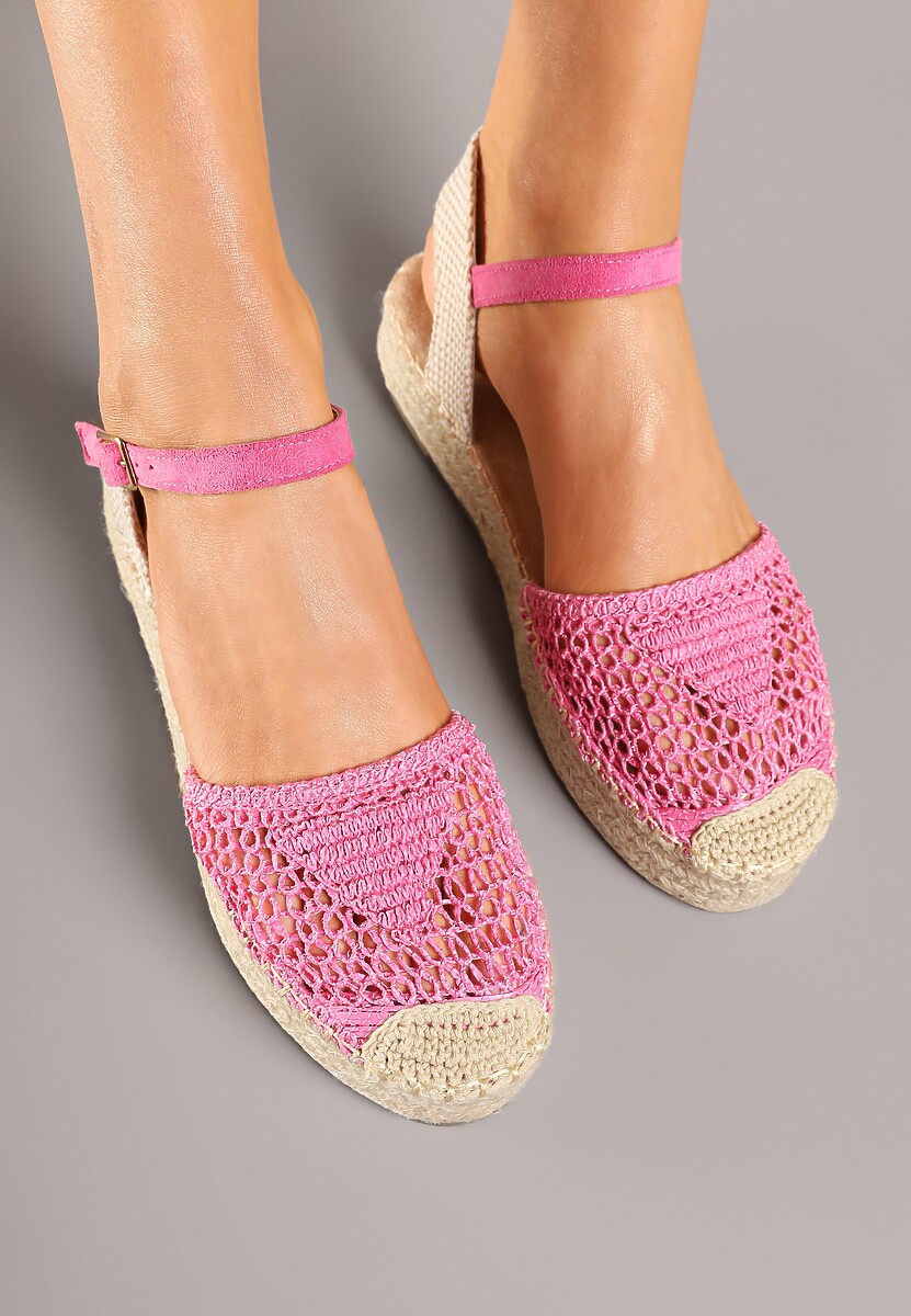 Fuksjowe Sandały w Stylu Espadryli z Plecioną Platformą i Cholewką Elisova 3