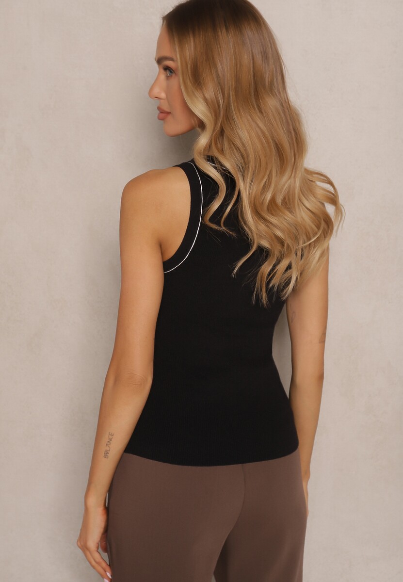Top Sanaliena Negru cu bej 3