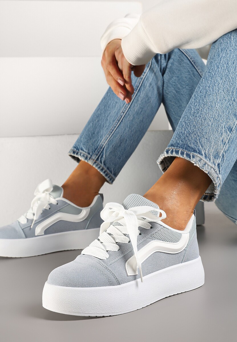 Jasnoniebieskie Sneakersy Kultowe Tenisówki na Grubej Podeszwie Nurisora 1