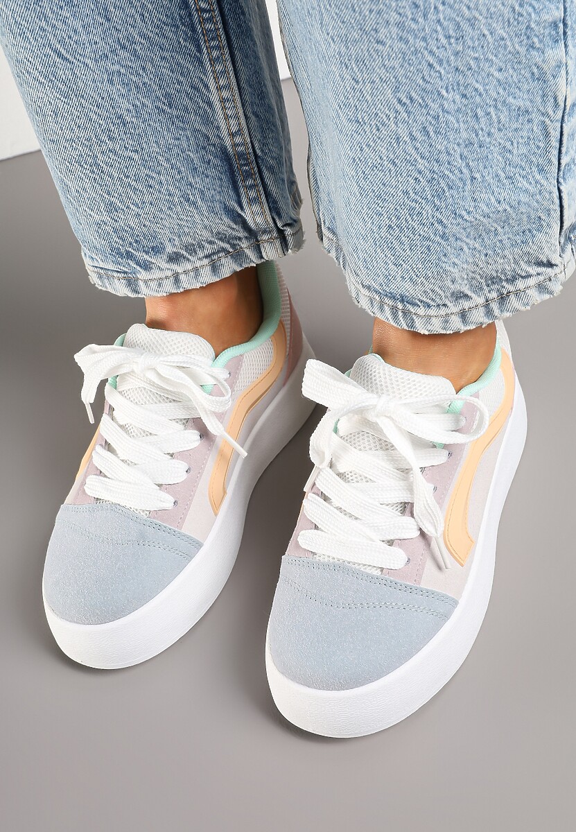 Niebiesko-Fioletowe Sneakersy Kultowe Tenisówki na Grubej Podeszwie Nurisora 3
