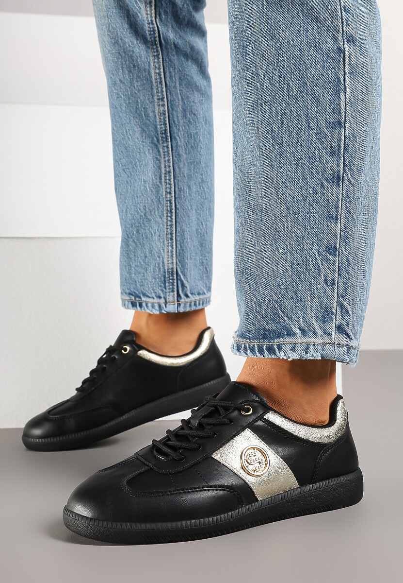 Sneakers Ollisena Negru cu argintiu 2