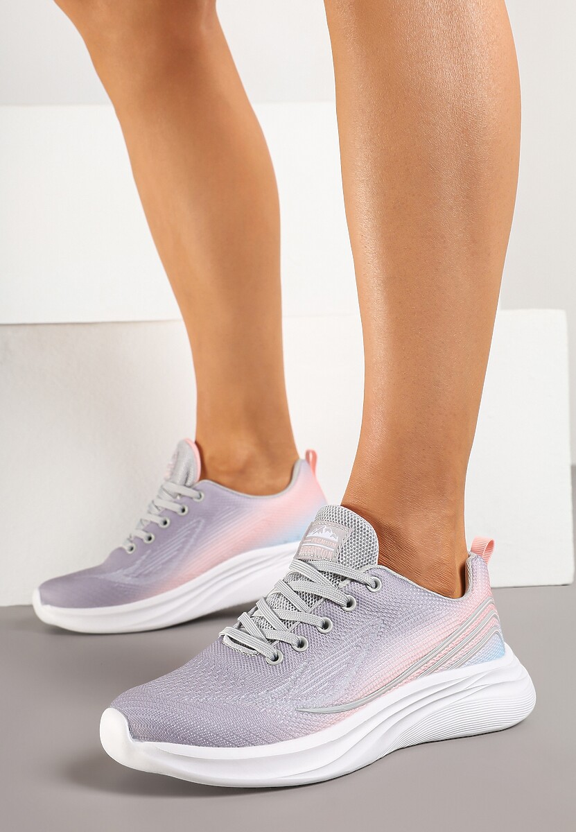 Jasnoszare Buty Sportowe Sneakersy Zdobione Efektem Ombre Banelissa 1