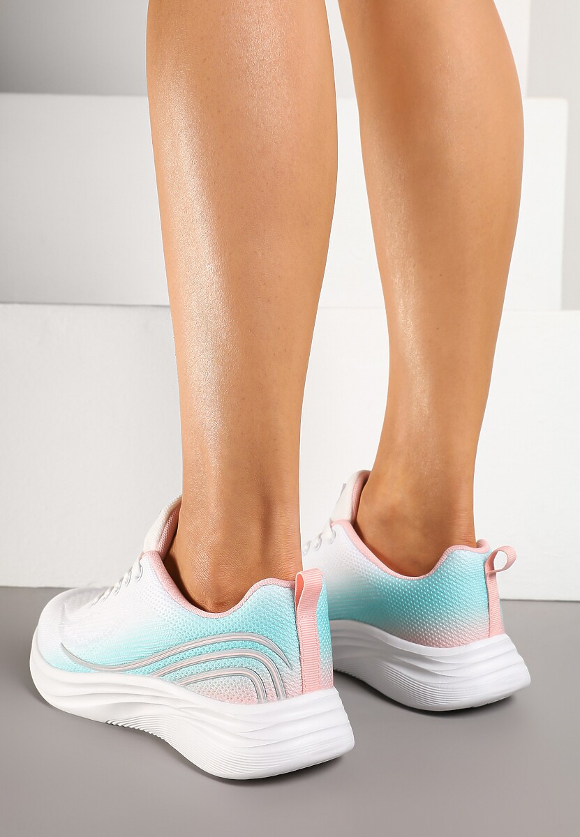 Biało-Miętowe Buty Sportowe Sneakersy Zdobione Efektem Ombre Banelissa 3