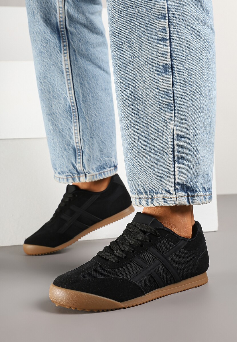 Czarne Sneakersy Typu Klasyczne Tenisówki Isnnoria 3