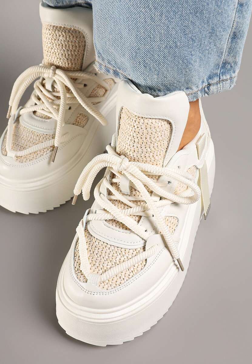 Sneakers Vilvia Bej cu alb 3
