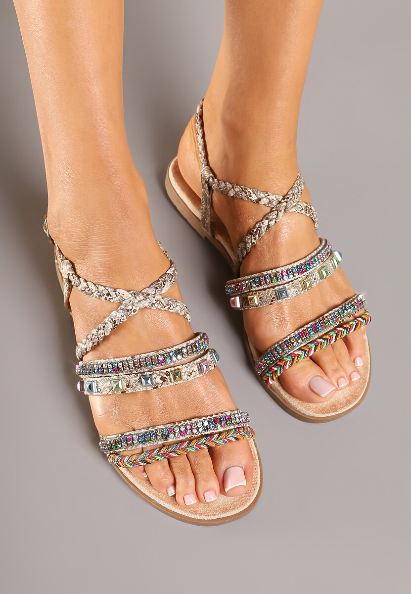 Sandale Pillitte Print piele de șarpe 3