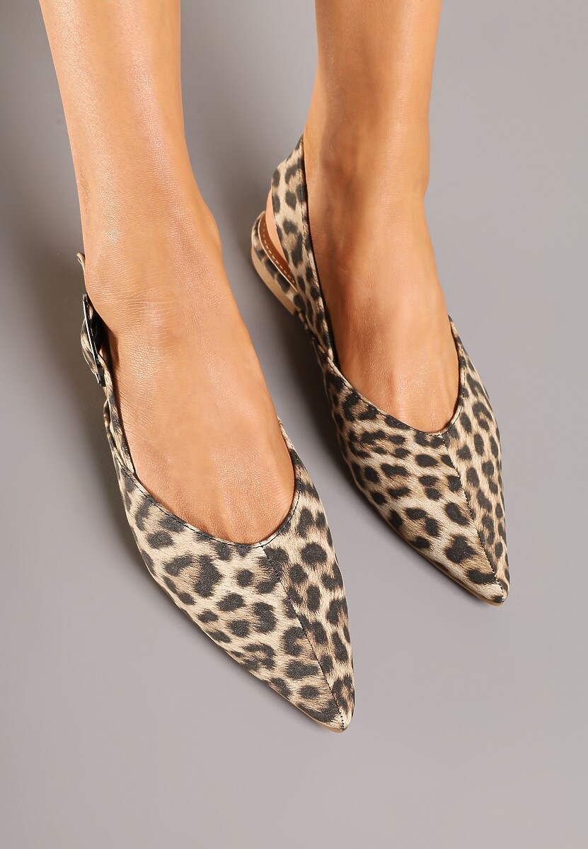 Panterkowe Sandały Typu Slingback Ozdobione Klamrą Banelias 3