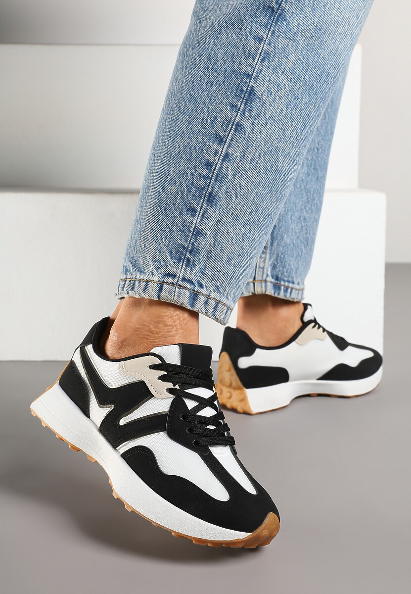 Czarne Sneakersy Ozdobione Geometrycznym Motywem Zdivena 1