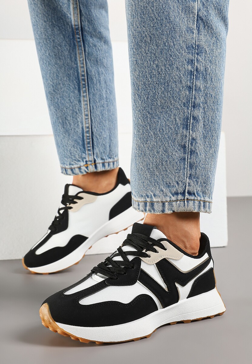 Czarne Sneakersy Ozdobione Geometrycznym Motywem Zdivena 2
