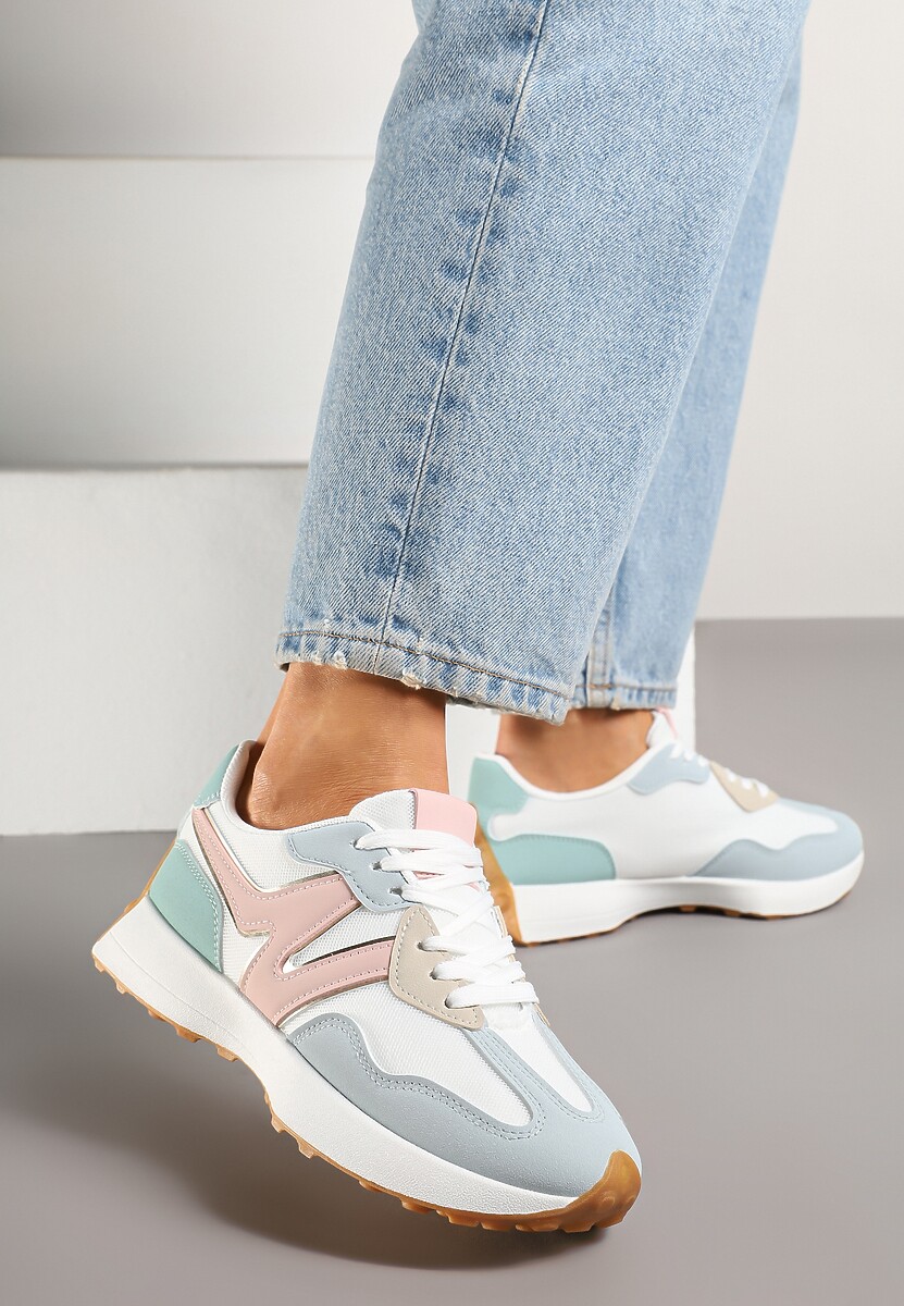 Niebiesko-Różowe Sneakersy Ozdobione Geometrycznym Motywem Zdivena 2