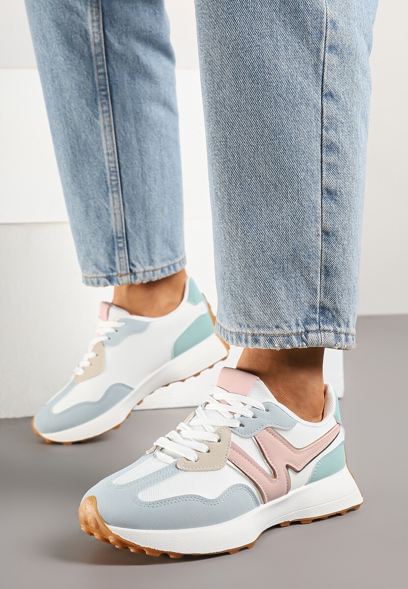Niebiesko-Różowe Sneakersy Ozdobione Geometrycznym Motywem Zdivena 3